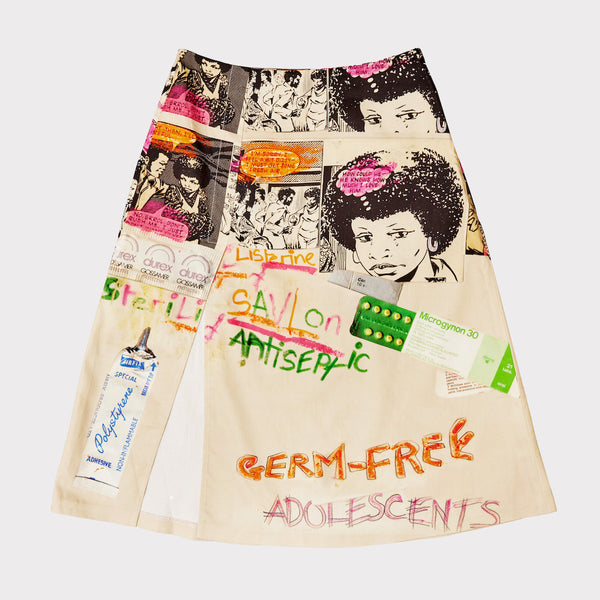 Front flat shot of the 'I Am A Poseur' skirt