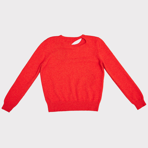 Back flat shot of the Sélavy jumper in orange