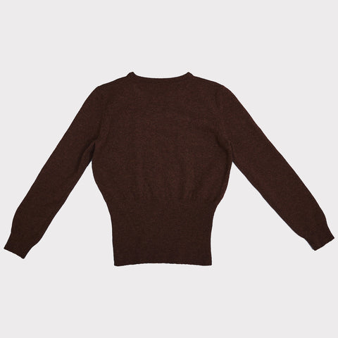 Front flat shot of the 'Edie' knit in brown