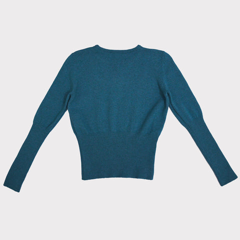 Front flat shot of the 'Edie' knit in teal