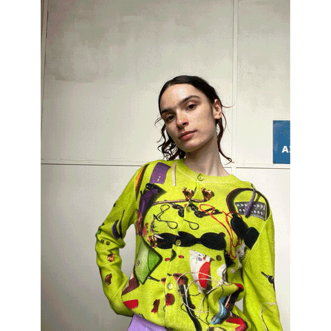 Handbag Cardigan in Gif Format on Model