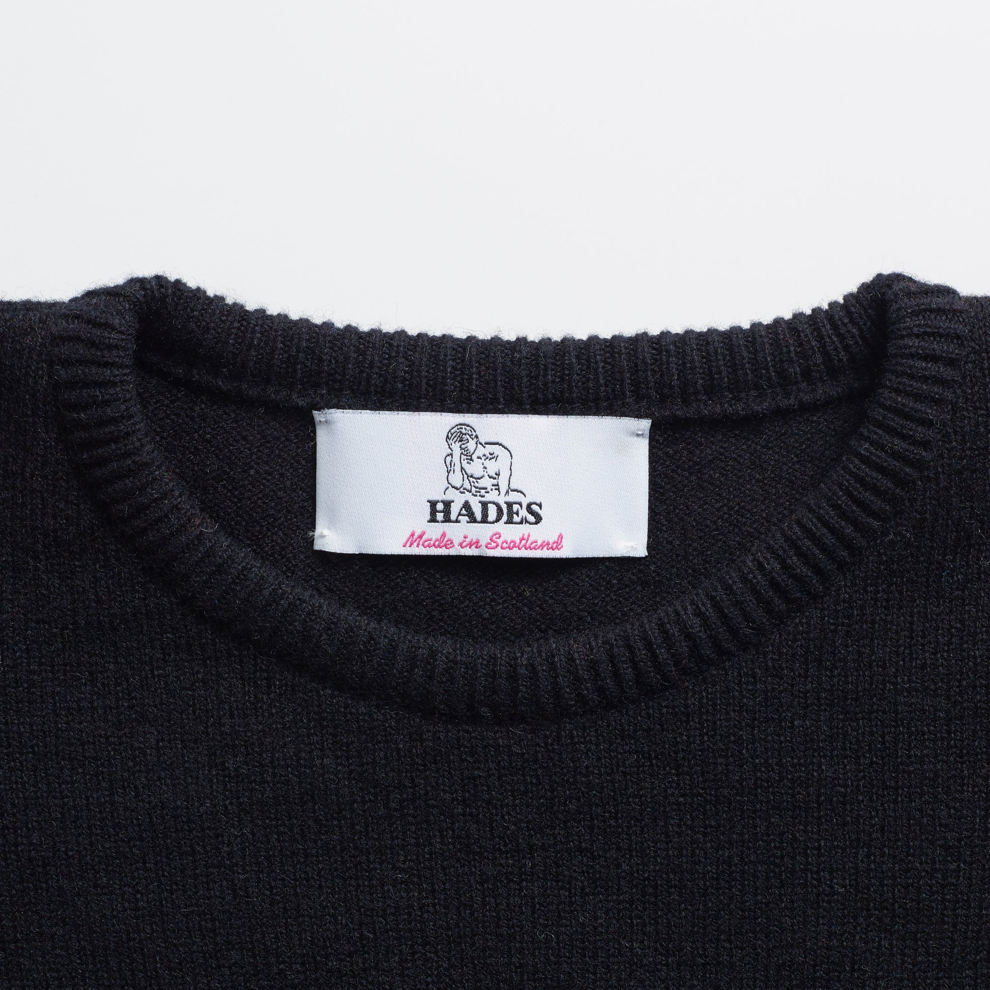 HADES wool Joy Division jumper necklabel
