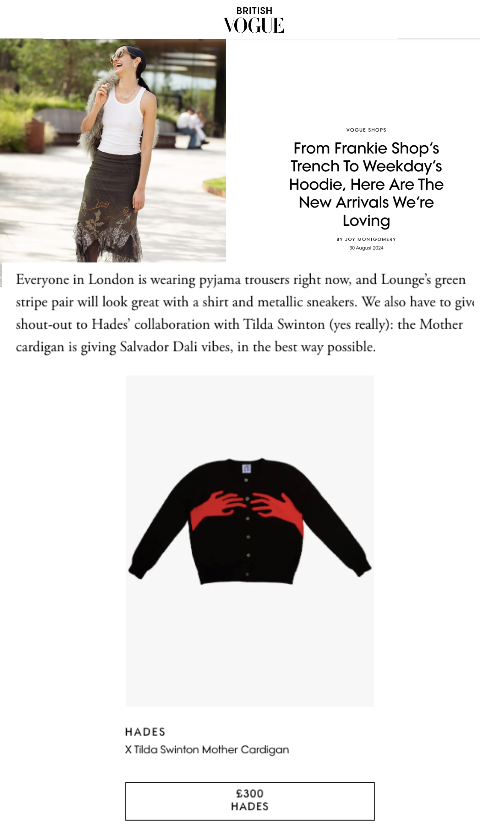 HADES Wool in British Vogue