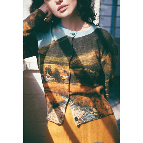 Model wearing the Countryside In Colour cardigan