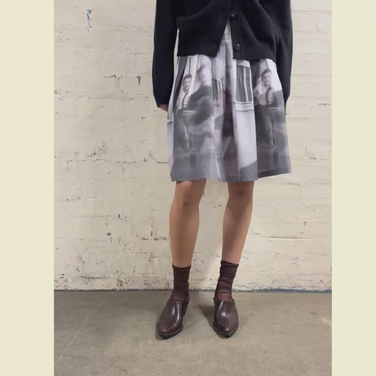 Model showing the fit of Ego Arcady skirt