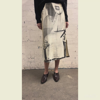 Model showing the fit of Ordinary Happiness skirt