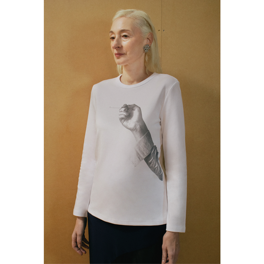 Model wearing the Smoker top and Delusion skirt.