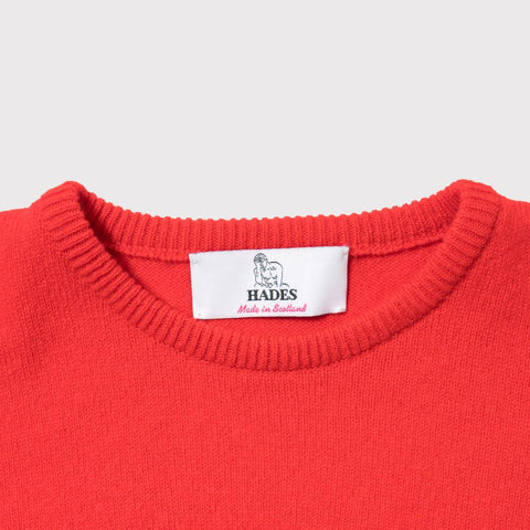 Hades red jumper, made in Scotland