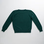 Green jumper sustainably made in Scotland