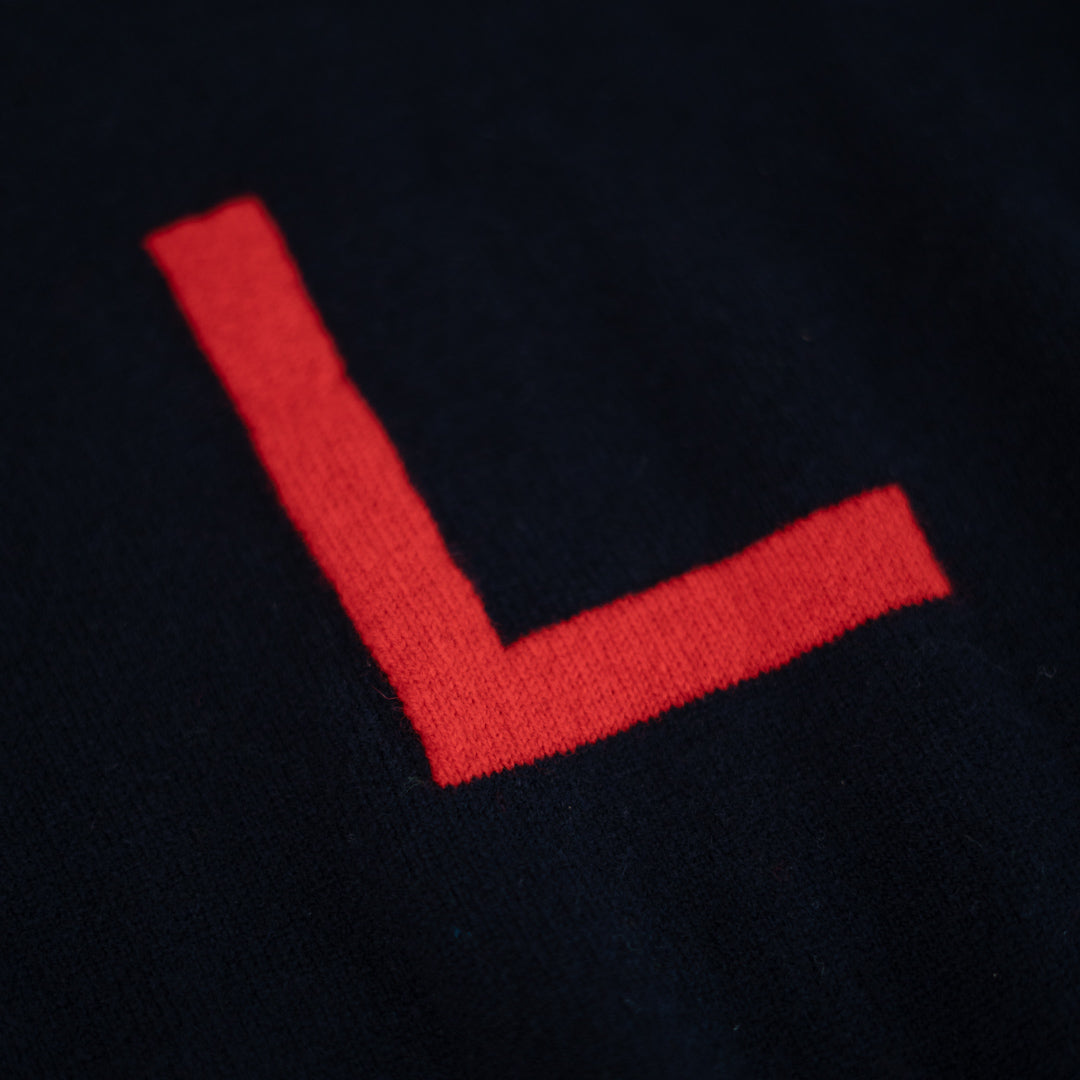 L letter jumper in knit