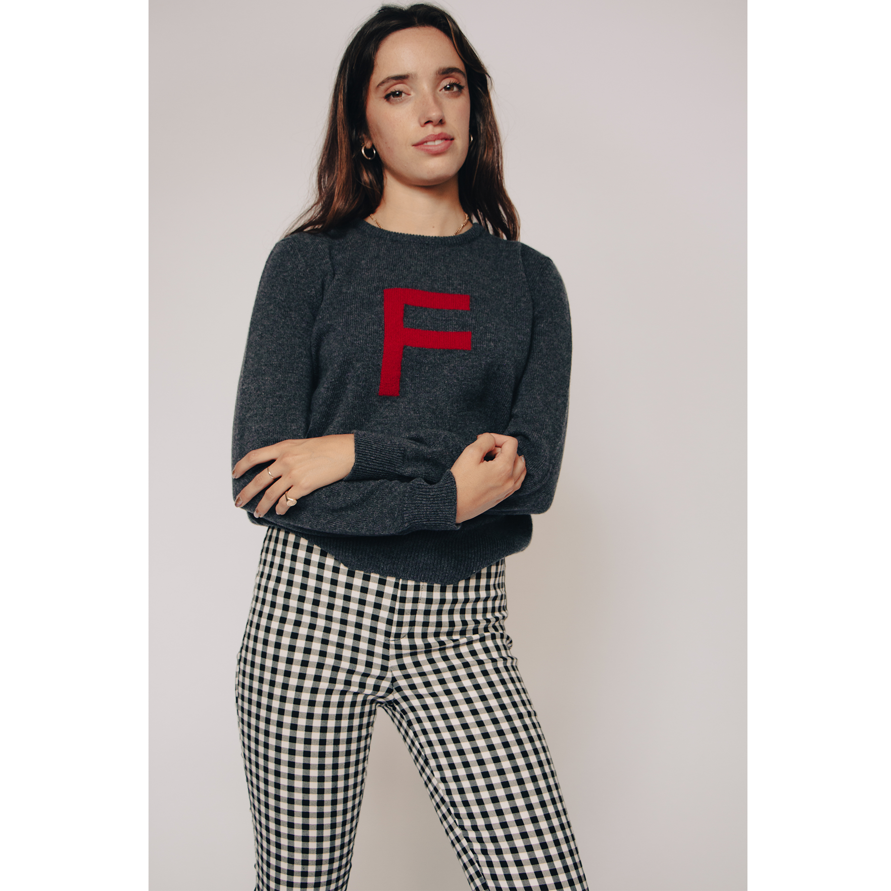 HADES Alphabet Letter F Jumper Model full length