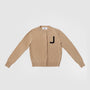 Camel & black letter J cardigan HADES Wool