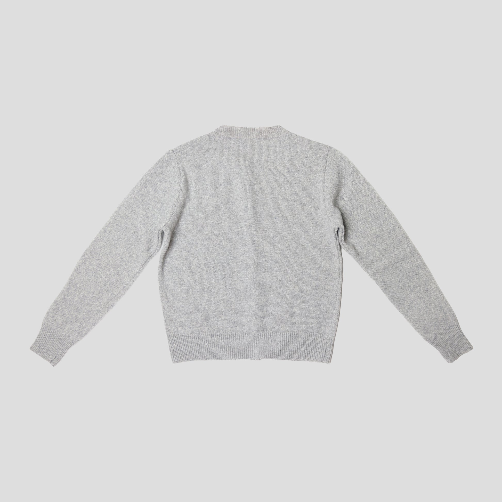 Light grey & orange letter L Alphabet cardigan HADES Wool 
