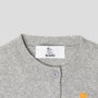 Light grey & orange letter L Alphabet cardigan HADES Wool 