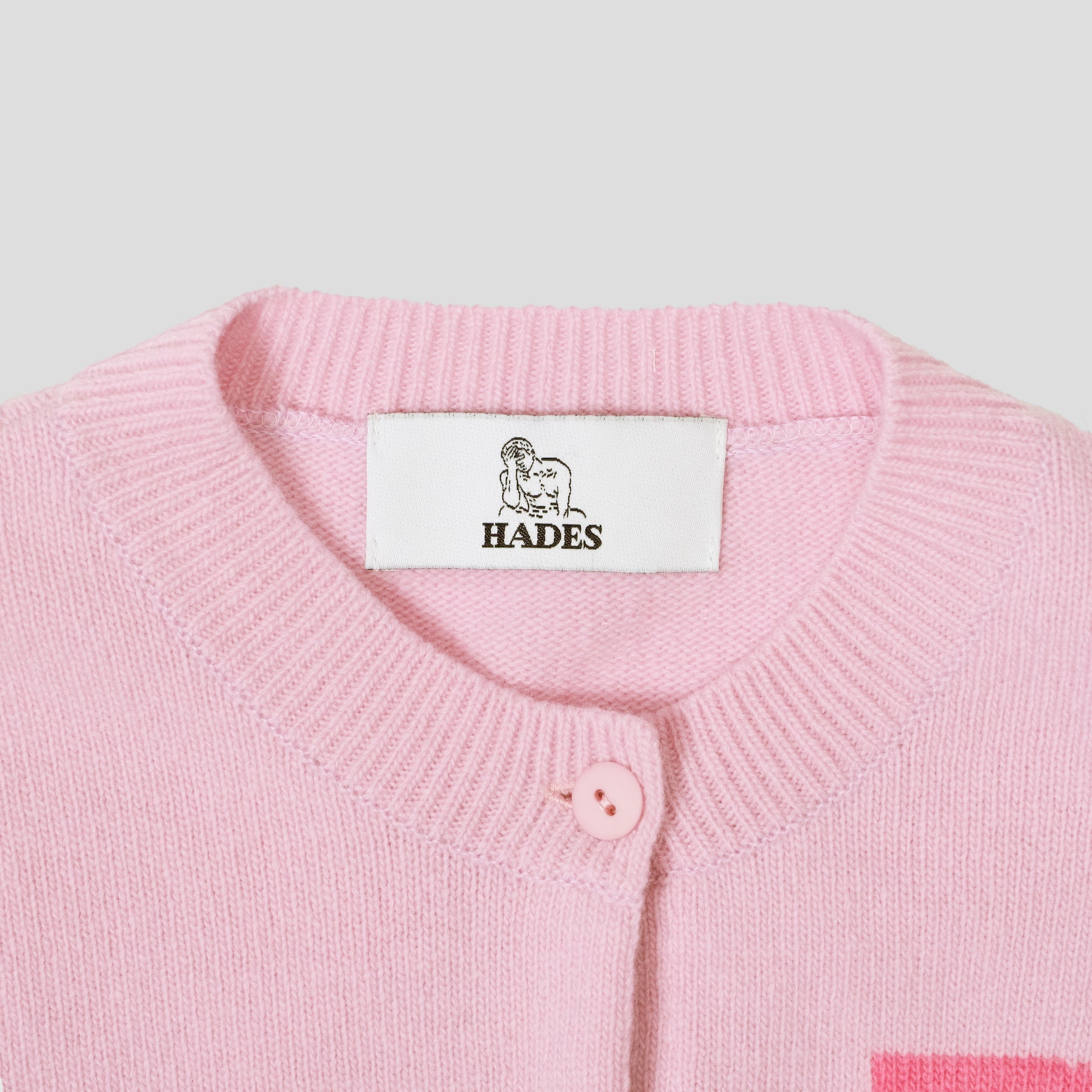 Pink letter P Alphabet cardigan HADES wool