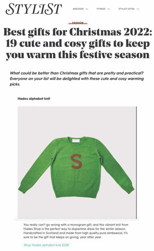 Stylist gift guide 'S' alphabet jumper