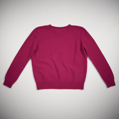 Dark pink jumper made in Scotland